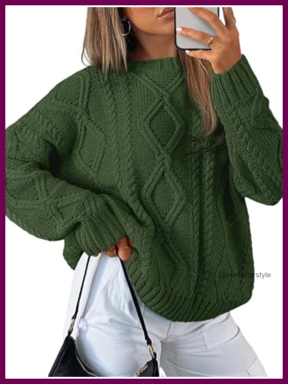 Oversized Cable Knit Sweater | 60% Cotton Blend | Fall Winter Pullover
